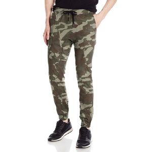 Men's Twill Jogger Pants Stretch Slim Fit Trousers, Camo Size M